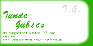 tunde gubics business card